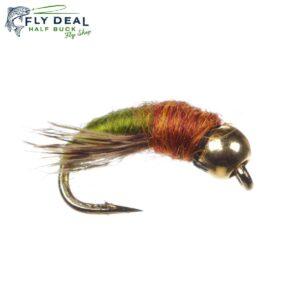 caddis larva olive tungsten nymph fly