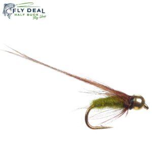 caddis pupa olive tungsten nymph fly