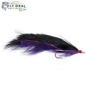 double bunny black purple trout streamer