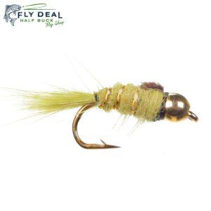 hares ear olive tungsten nymph fly