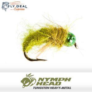 nymph head caddis larva green