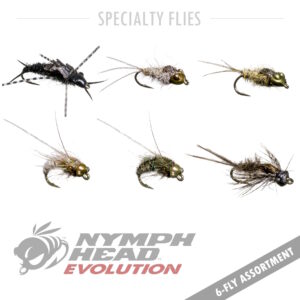 6 Fly Assortment NYMPH HEAD EVOLUTION 6 flies